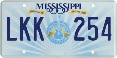 MS license plate LKK254