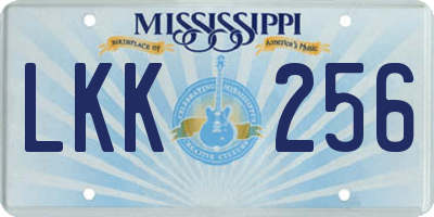 MS license plate LKK256