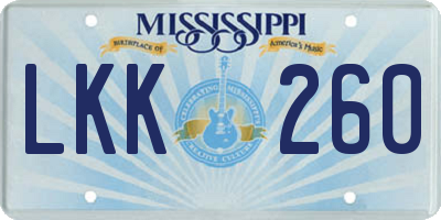 MS license plate LKK260