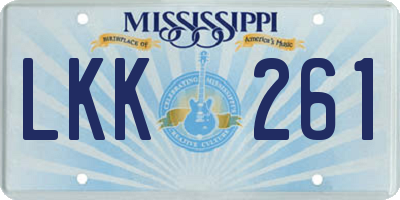 MS license plate LKK261