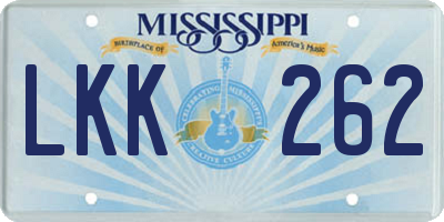 MS license plate LKK262