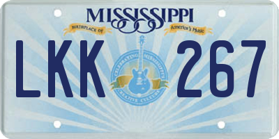 MS license plate LKK267