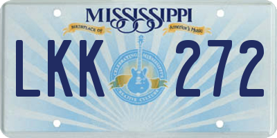 MS license plate LKK272