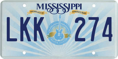 MS license plate LKK274