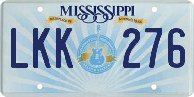 MS license plate LKK276
