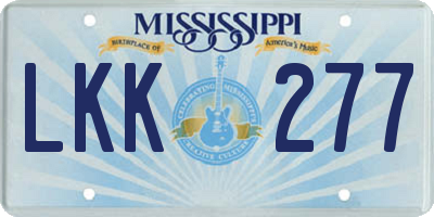 MS license plate LKK277