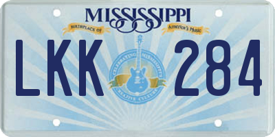 MS license plate LKK284