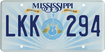 MS license plate LKK294