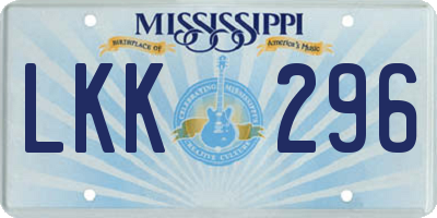 MS license plate LKK296