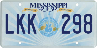 MS license plate LKK298