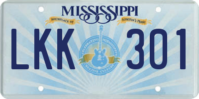 MS license plate LKK301