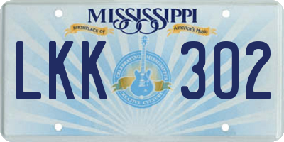 MS license plate LKK302