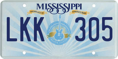 MS license plate LKK305
