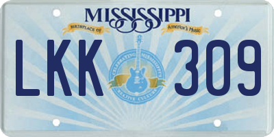 MS license plate LKK309