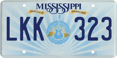 MS license plate LKK323