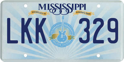 MS license plate LKK329