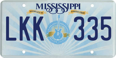 MS license plate LKK335