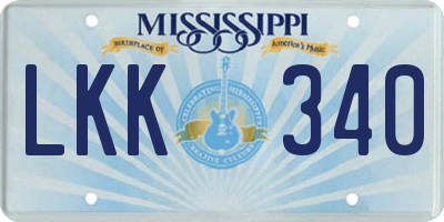 MS license plate LKK340