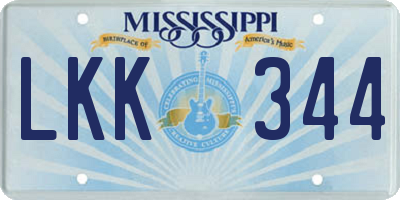 MS license plate LKK344