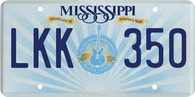MS license plate LKK350