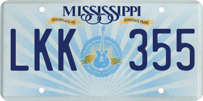 MS license plate LKK355