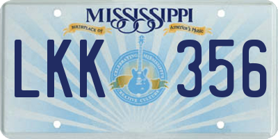 MS license plate LKK356