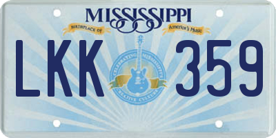 MS license plate LKK359