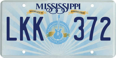 MS license plate LKK372