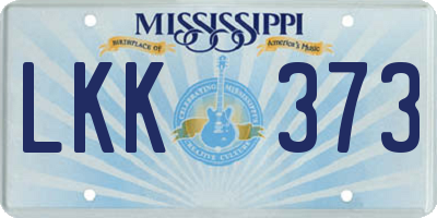 MS license plate LKK373