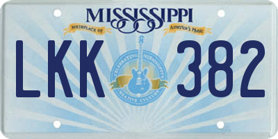 MS license plate LKK382