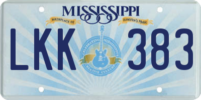MS license plate LKK383