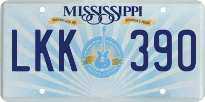 MS license plate LKK390