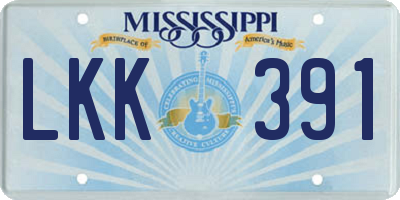 MS license plate LKK391