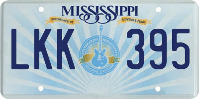 MS license plate LKK395