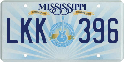 MS license plate LKK396