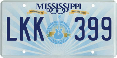 MS license plate LKK399