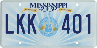 MS license plate LKK401