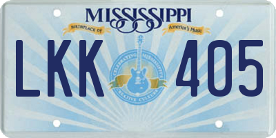 MS license plate LKK405