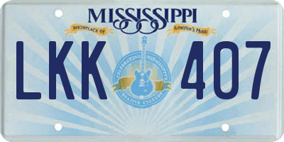 MS license plate LKK407