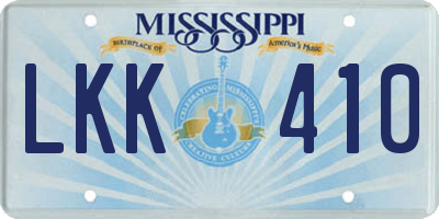 MS license plate LKK410