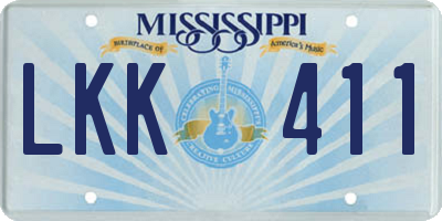 MS license plate LKK411