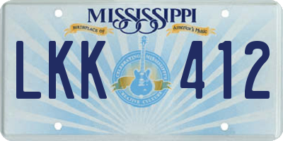 MS license plate LKK412