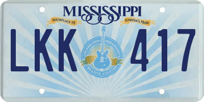MS license plate LKK417