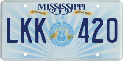 MS license plate LKK420