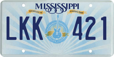 MS license plate LKK421