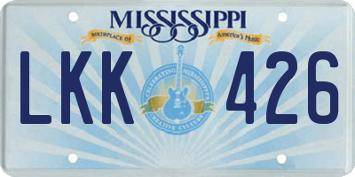 MS license plate LKK426