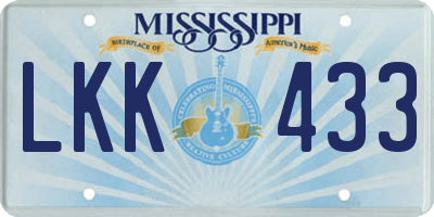 MS license plate LKK433