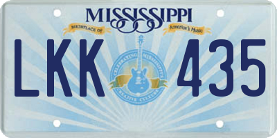 MS license plate LKK435