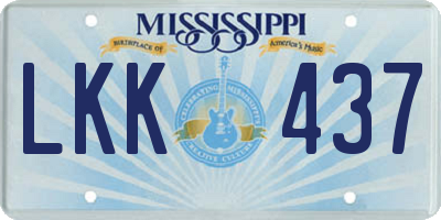 MS license plate LKK437