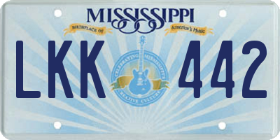 MS license plate LKK442